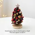 Mini sapin de Noël en pommes de pin naturelles décoré avec des boules festives - Étoile Dorée Rouge Style D