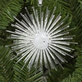 Champagne burst star acrylic Christmas tree pendant with silver hanging string decoration - White Sun Decoration