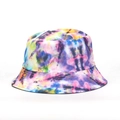 Colorful tie-dye bucket hat for men and women featuring vibrant purple and blue patterns - Vibrant Colorful Tie-dye (#25)