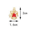 Colgante de campana de Navidad de aleación dorada con esmalte rojo para joyería artesanal - 10# Campana Roja (1.6CM×2CM)