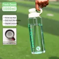 1000ml green plastic sports water bottle with tea infuser for fitness and outdoor use - 1000ml / Fresh Green