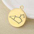Gold-plated Libra zodiac pendant with sparkling crystals and a circular hanger loop - Gold Libra (KLJ4546-Z)