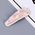Elegante pinza para el pelo BB con perlas rosas y blancas para accesorios de mujer - Estilo 19 Rosa-Blanco [Gota]