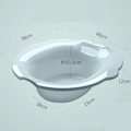 Baignoire de siège ergonomique bleu ciel pour toilettes avec mesures et trou de suspension - Bassin De Soins Approfondi + Crochet / Bleu