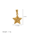 Gold star pendant in stainless steel with 27mm height and 17.7mm width dimensions - A06 Christmas Star