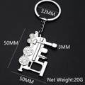Silver industrial locomotive metal keychain with 32mm ring for promotional gifts - X-094 Train