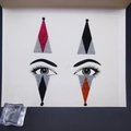 Black and orange diamond-shaped glitter eye stickers for Halloween clown makeup look - 012