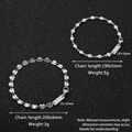 Silberne Edelstahl-Herzkettenarmbänder mit rechteckigen gravierbaren Anhängern - 6mm Herz-Gliederkettenarmband (Stahlfarbe)