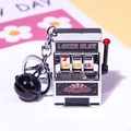 Silver mini slot machine keychain with black bell and red lever functional toy - Silver + Lobster Buckle + Black Bell / 1000 Minimum Order