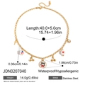 Vista dettagliata della collana in acciaio inossidabile placcato oro 18K con ciondoli - Stile Ciliegia Ceramica Dorato (JDN0207040)