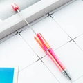 DIY beadable ballpoint pen in vibrant UV gradient pink finish with metal rod detail - Candy Watermelon Red Gradient