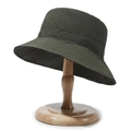Chapeau bob vert foncé imperméable à large bord sur support en bois - Réglable / Vert Militaire