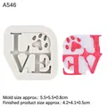 Silicone LOVE heart paw mold for Valentine chocolate and fondant cake decorating - 3# Paw Print Letters (LOVE) / Gray