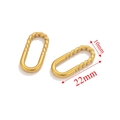 Golden oval twisted metal connectors 22mm x 10mm for DIY jewelry earring making - Gold Style C
