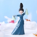 Elegant ancient Chinese Tang style girl figurine in a blue and light green dress - 777-5 Small Blue Dress Left and Right Hands