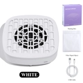 White portable nail dust collector set with filter papers and USB power cable - White