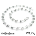Zilveren roestvrijstalen geometrische knoopketting, 650x6mm maat met metaalglans - 65cm / Zilveren Ketting (KN228591-Z) / Zilver