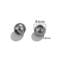 4mm Edelstahl-Schiebeperle mit 0.8mm Loch für Schmuckherstellung von Armbändern und Ketten - Runde Perle 4x0.8 - Stahlfarbe