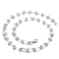Collar de cadena con nudos en plata pulida con cierre de langosta y estilo industrial chic - 45cm / Color Acero