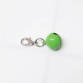 Vibrant green metal pet collar bell with silver lobster clasp for DIY accessories - Painted Green