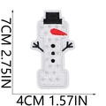 Detailed embroidery patch showing snowman design with dimensions 7x4cm for Christmas - Snowman Letter-I