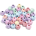 Bunte Volleyball-Acrylperlen für DIY-Armbänder und handgefertigten Schmuck - Bunter Mix Volleyball - 12mm - 50Stk