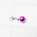 Pink metal bell charm with silver lobster clasp for pet collars and DIY crafts - Glossy Purple