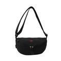 Bolso bandolera de nailon negro con forma de media luna y logotipo naranja ajustable - Negro