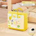 Yellow Oxford fabric quilt storage bag with ABC print and waterproof handle - M / Yellow ABC (Thickened 600D)