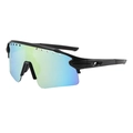 Lunettes de cyclisme sport avec verre dégradé bleu-vert et monture noire mate - Monture Noire Verres Jaunes