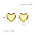 18K vergoldete Herz-Ohrstecker aus Edelstahl, Größe 10mm x 11mm für Damen Accessoires - Gold