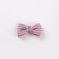 Pink striped ribbon bow accessory for DIY plush dolls and children's hair crafts - Purple
