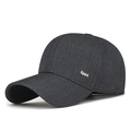 Casquette de baseball gris foncé pour hommes avec tissu texturé et logo Sport en métal - Gris