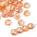 Orange square irregular gradient glass beads with whirlpool texture for DIY jewelry - Warm Orange