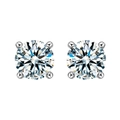 S925 sterling silver moissanite stud earrings with classic four-prong round cut diamonds - 5mm White Cubic Zirconia