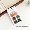6-piece set of Morandi mini bow hair clips in multiple colors, size 2.5cm long - Mini Hair Clip Set (016#) / Set of 6