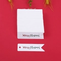 Etichette regalo di Natale bianche con scritte rosse e verdi su sfondo rosso acceso - Stile Scrittura Bianca Coda di Rondine (LH-297) / 100 Pezzi/Confezione