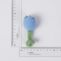 Handmade crochet blue tulip flower pendant crafted with yarn, showing a length of 9cm - Blue Tulip Doll