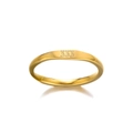 Eleganter vergoldeter Edelstahlring mit eingravierter Engelsnummer 333 - 777