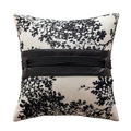 Modern black and white pillow cover with abstract tree pattern and leather belt detail - Black New Style 06 Pillow Cover