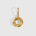 Polished 14K gold plated puffy bubble letter O pendant charm for DIY jewelry making - Letter O / Gold