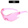 Gafas de sol Y2K rosa futuristas con bordes de llama y un acabado estilo gelatina - Rosa