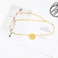Elegante catena da vita dorata con fibbia a girasole e maglie quadrate per donna moda - Catena Quadrata Girasole / Oro
