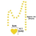 3m golden glitter heart garland with 30 pieces for wedding and party decorations - 5cm Heart/Approx 3m/30pcs / Sparkle Gold