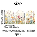 3-piece set of watercolor floral wall stickers in vibrant colors with size dimensions - Watercolor Wildflower Combo (UV80001T_R)