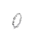 S925 Sterling Silber Infinity Ring mit unregelmäßigem Kettendesign auf weißem Hintergrund - US-Größe 6