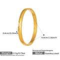 Macro detail of gold stainless steel bangle with polished finish and zircon inlay - Triangle Micro-inlay Style (Z569) / Width 0.6cm/Inner Diameter 6.0cm / Gold
