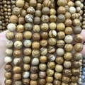 Natursteinperlen aus Jaspis in Braun und Beige für DIY handgefertigten Schmuck - Bildstein A161 / 4mm (ca. 88 Perlen)