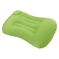 Grass green inflatable U-shaped travel neck pillow with ergonomic support and manual air valve - Milk Silk / Square Pillow / Apple Green