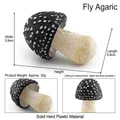 Realistic Amanita Muscaria mushroom figurine in solid plastic with size dimensions - Black Fly Agaric (T15515)